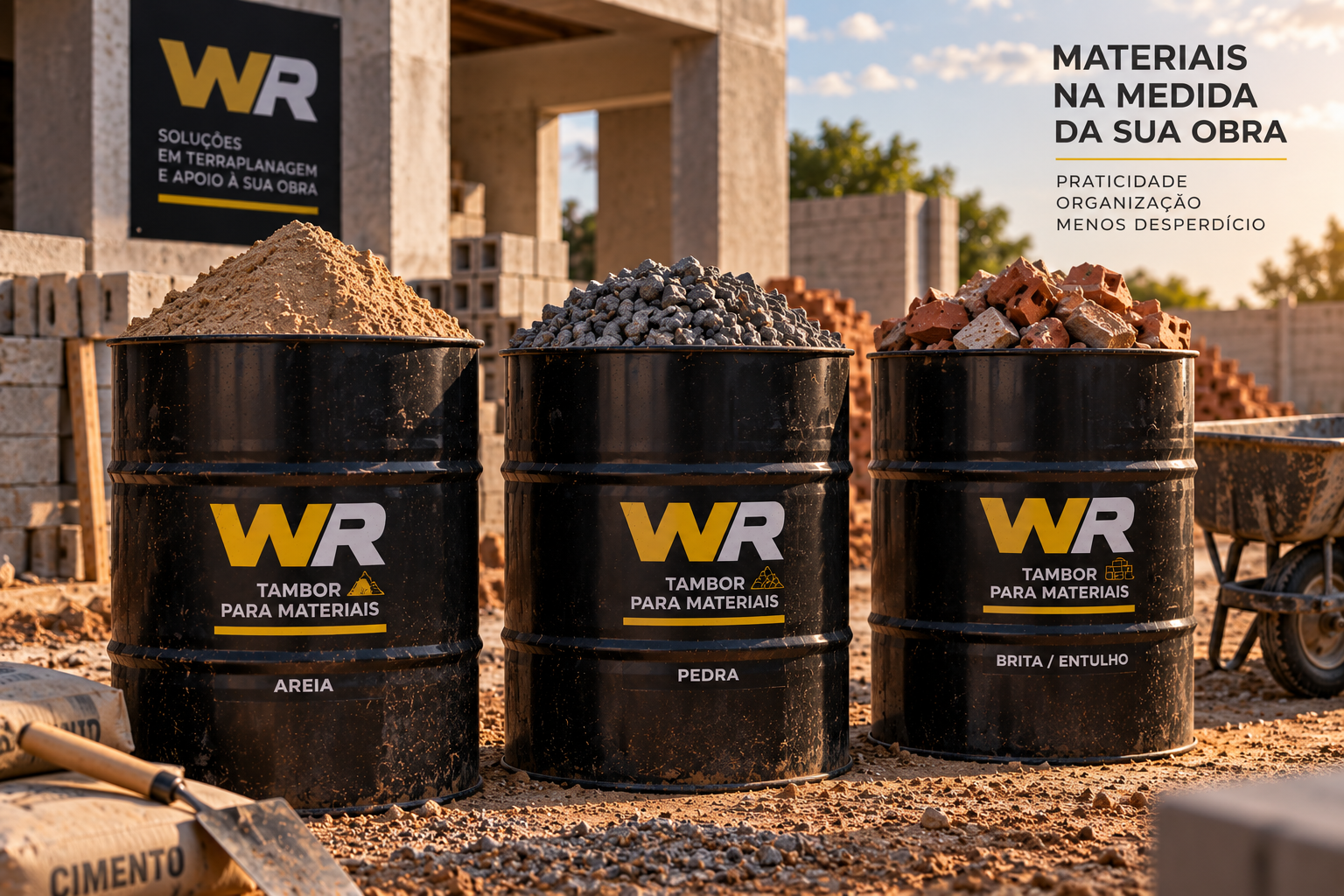 Tambor WR para materiais de construção